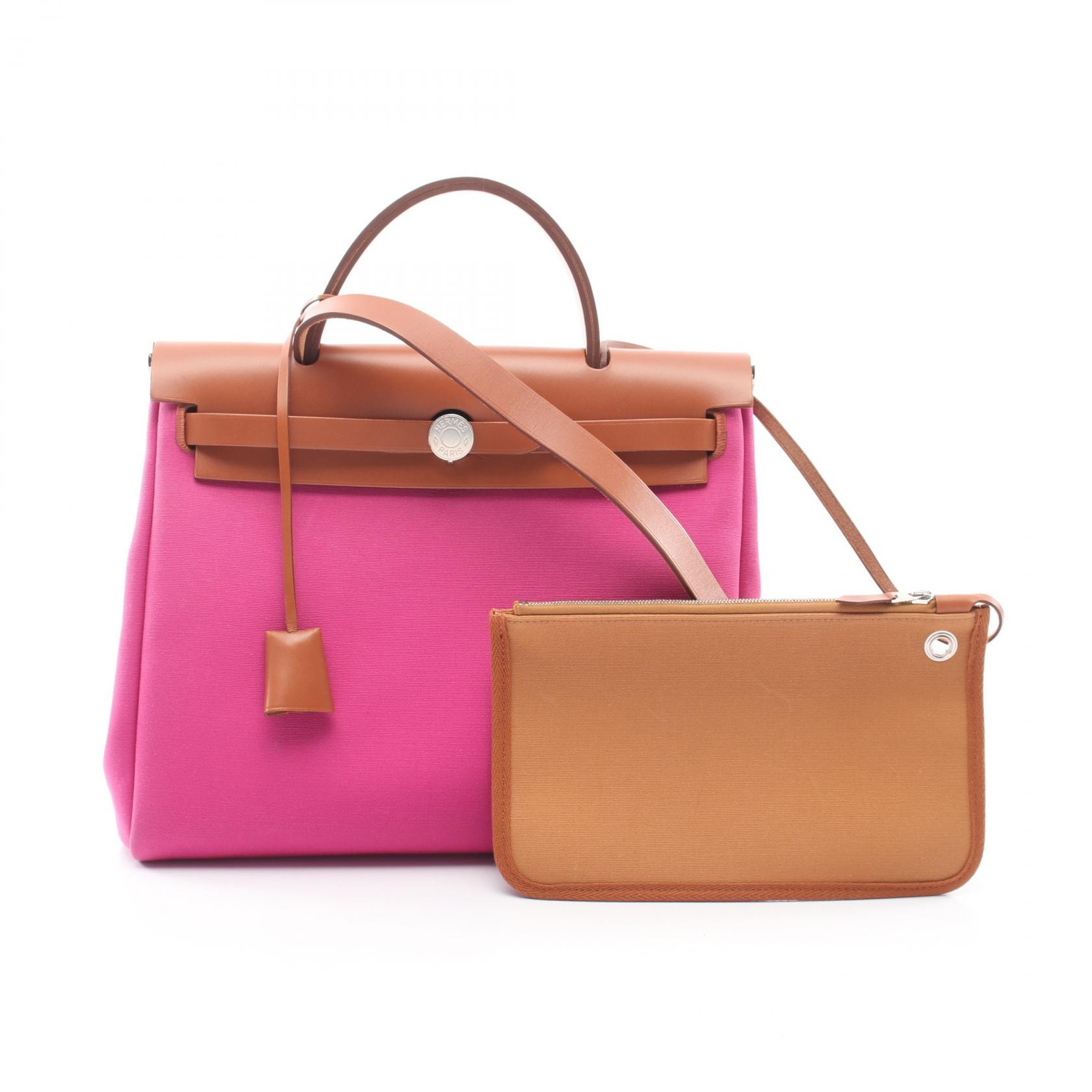 エルメス HERMES エールバッグジップPM ローズパープル フォーヴ 2WAY ハンドバッグ バッグ トワルオフィシエ / ヴァッシュハンター トワルオフィシエ Y刻印(2020年製造) レディース ピンク系 / ブラウン系 【中古】