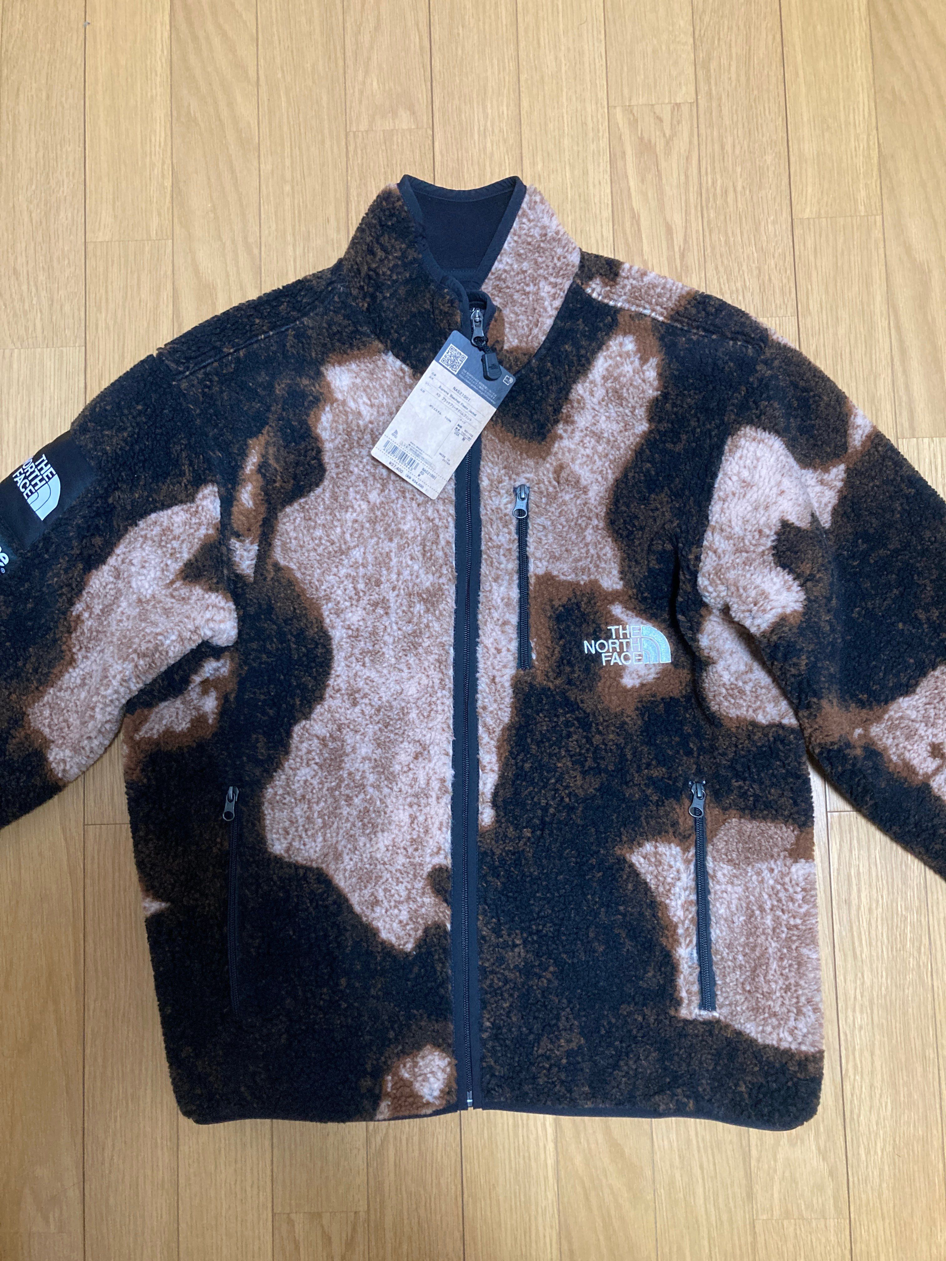 Supreme x The North Face Bleached Denim Print Fleece Jacket "Black"