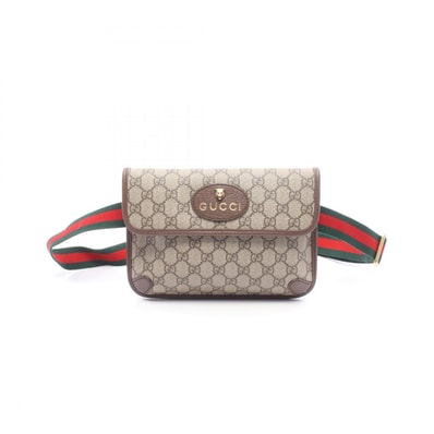 グッチ GUCCI GGスプリーム ネオヴィンテージ シェリーライン ウエストバッグ ボディバッグ バッグ PVCコーティングキャンバス レザー メンズ レディース ベージュ系 / ブラウン系 493930 【中古】