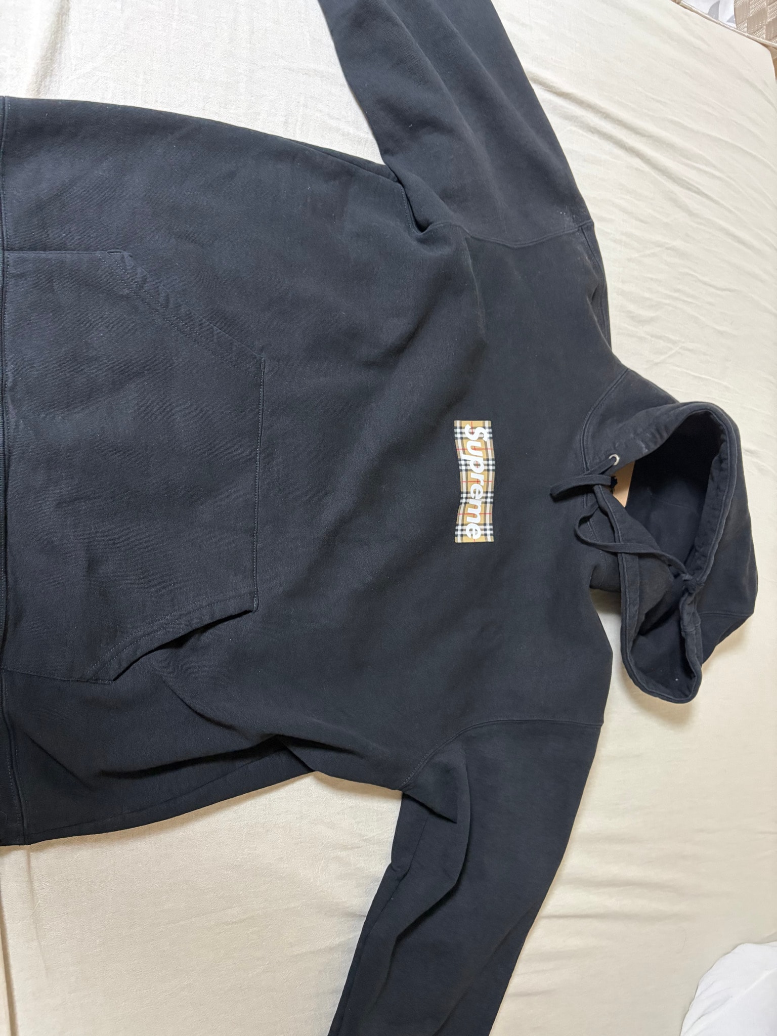 Supreme x Burberry Box Logo Hooded Sweatshirt "Black"