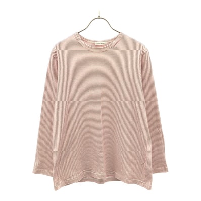 Y's for living ワイズフォーリビング 90s 日本製 ボーダー 長袖 クルーネック カットソー レッド×ホワイト ホームウェア ロンT