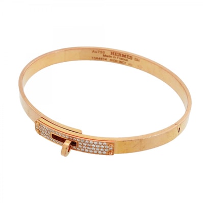 ★最終価格★SALE【6jeb0806】エルメス バングル ケリーPM K18PG ピンクゴールド ダイヤモンド 0.36ct【中古】レディース