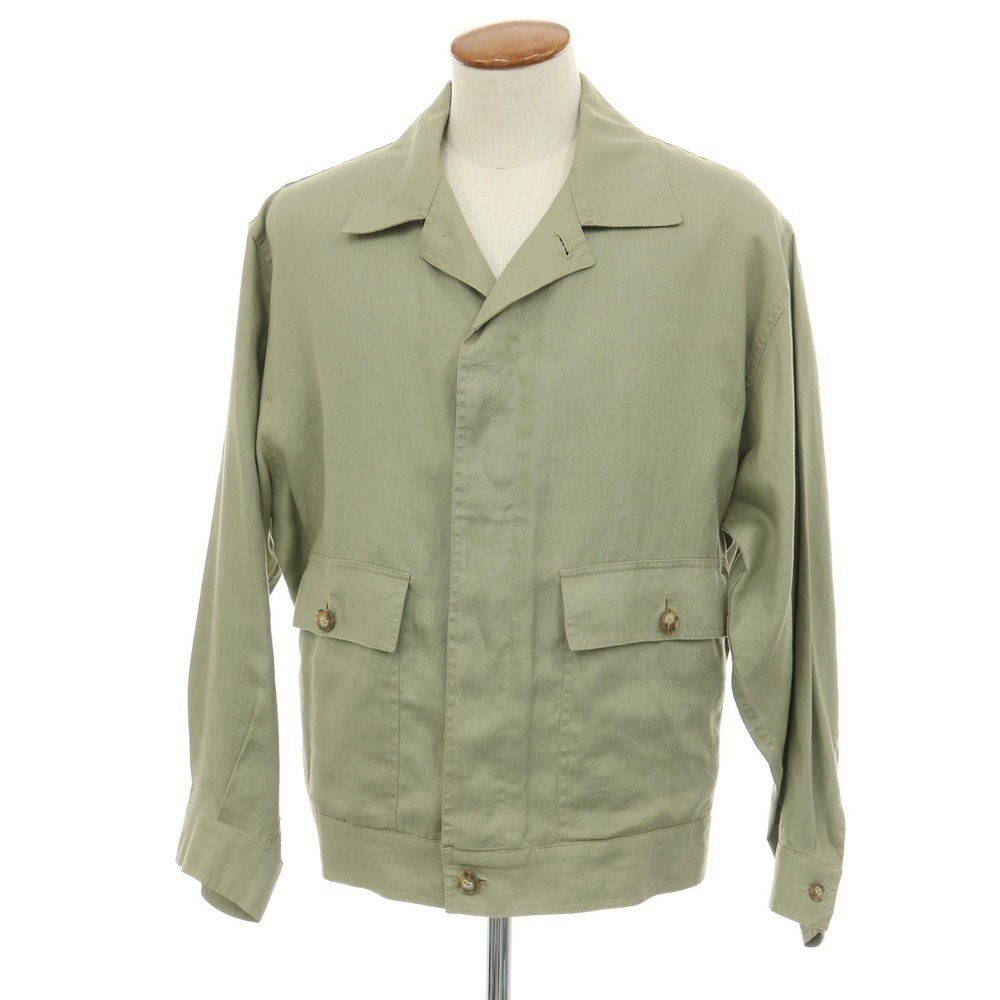 D (傷や汚れあり)】【中古】ダンヒル Dunhill リネン ブルゾン セージ