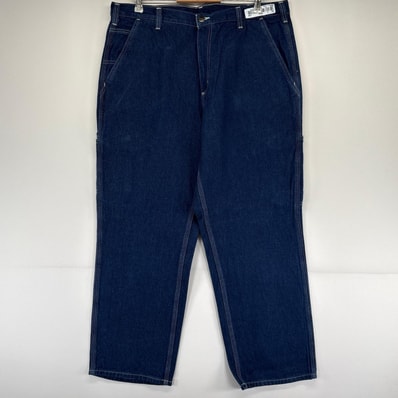 古着 カーハート Carhartt デニム パンツ デニム ペインターパンツ 大きいサイズ ワークパンツ ワンポイント W38×L28 ブルー系 メンズ