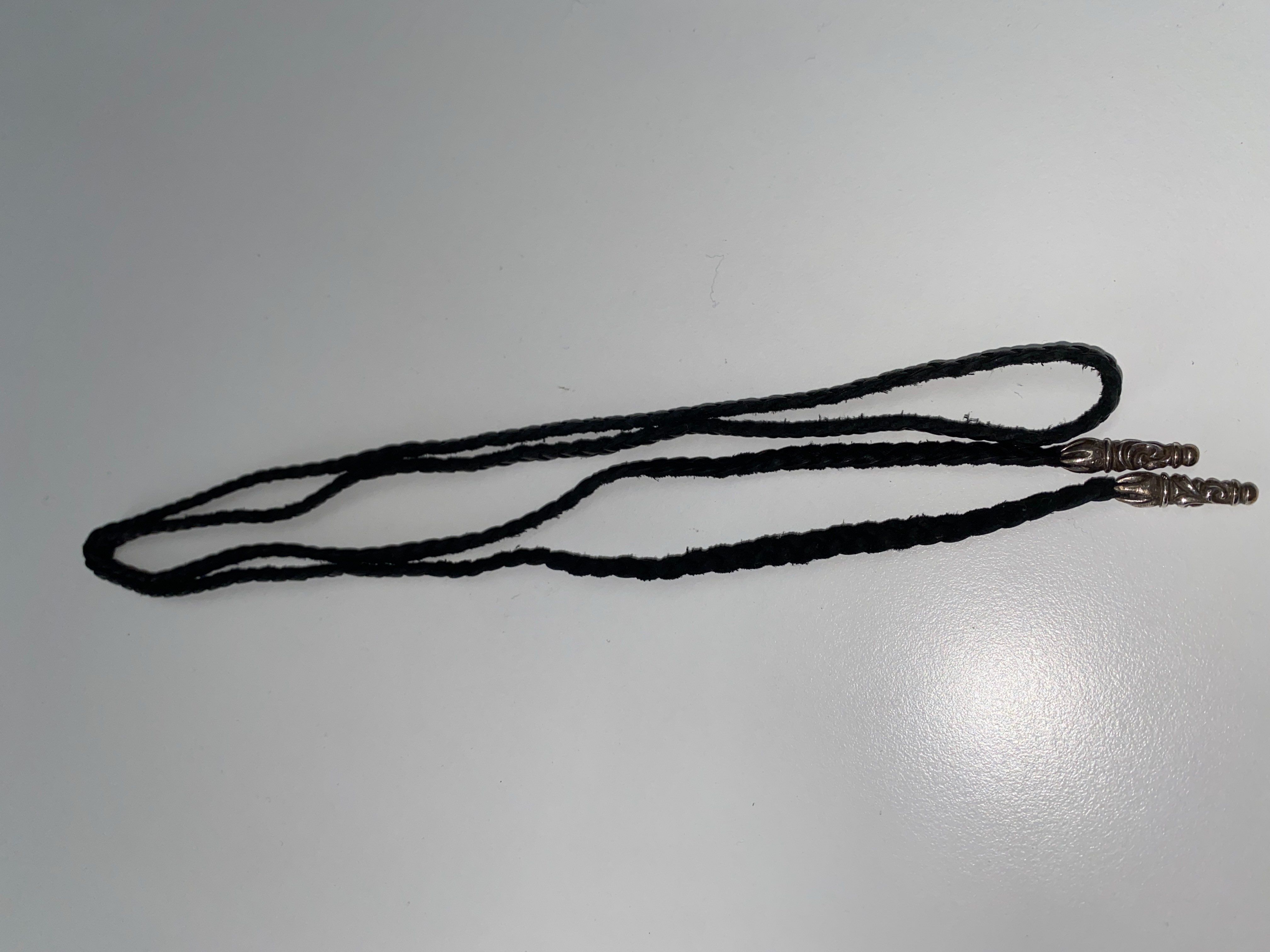 Chrome Hearts Tiny Scroll Leather Blade Chip "Black"