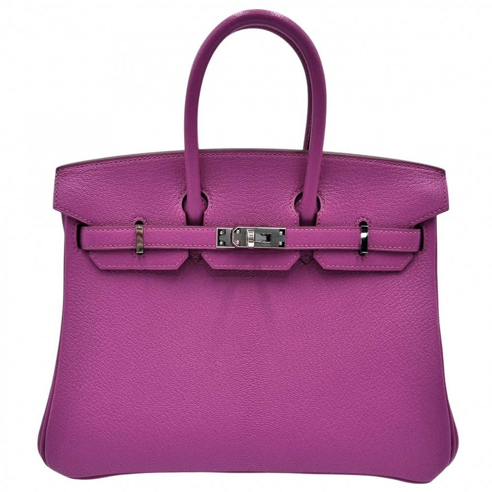 HERMES エルメス ハンドバッグ バーキン25 内縫い 鞄 かばん B刻印 シェーブル    パープル系 シルバー金具 レディース 美品 2023年【中古品】