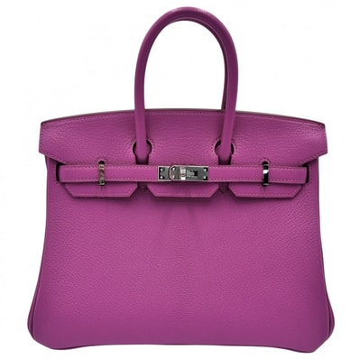 HERMES エルメス ハンドバッグ バーキン25 内縫い 鞄 かばん B刻印 シェーブル パープル系 シルバー金具 レディース 美品 2023年【中古品】