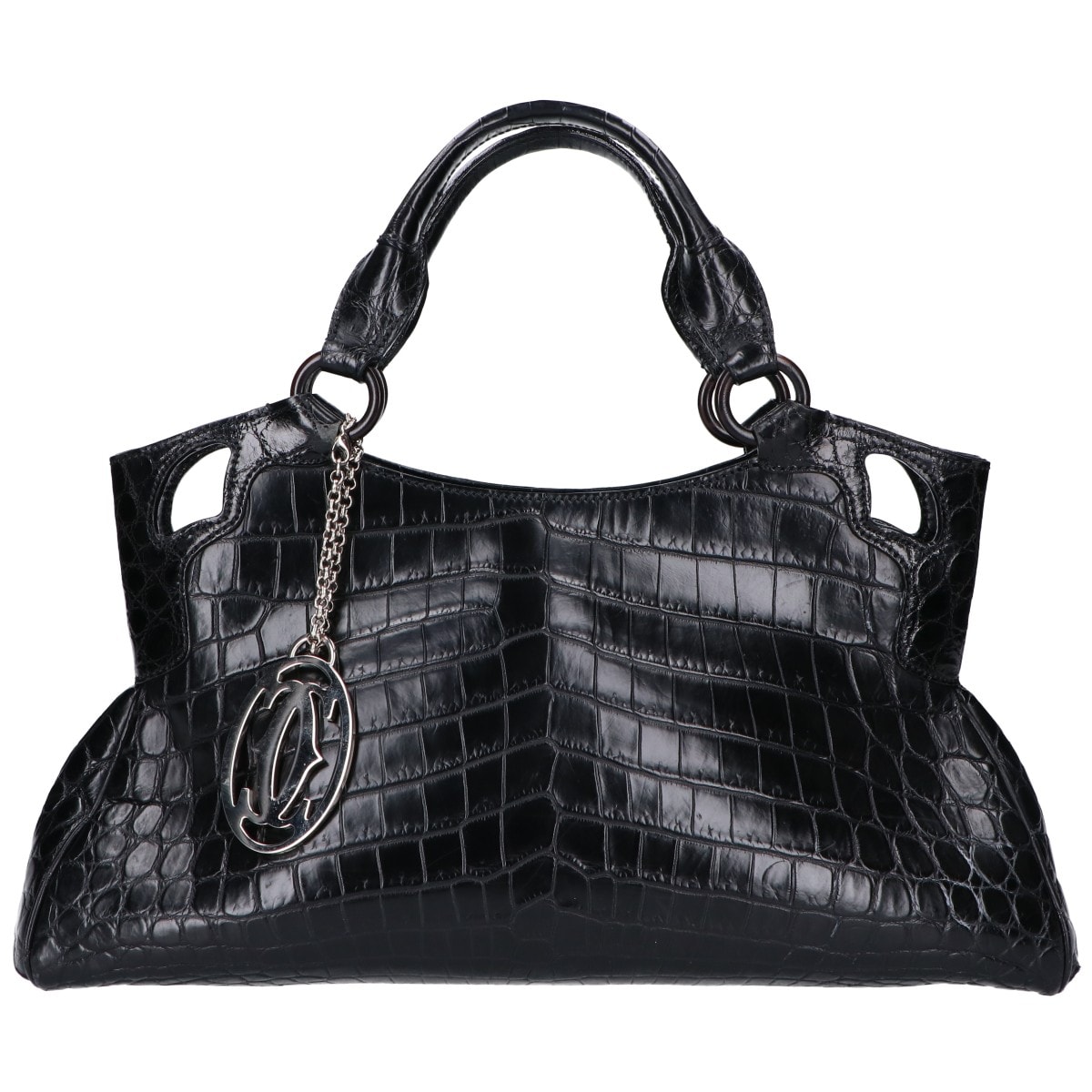 カルティエ マルチェロ クロコダイル レオパードライニング メタルロゴチャーム