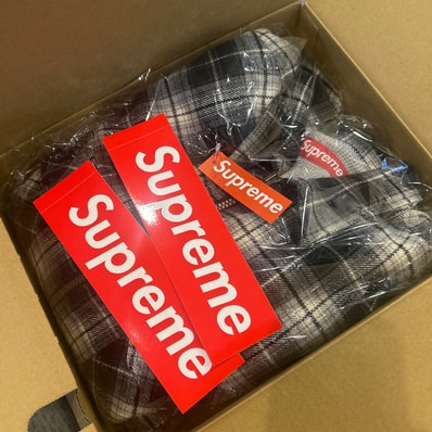 Supreme Thermal Lined Zip Up Flannel Shirt "Black"