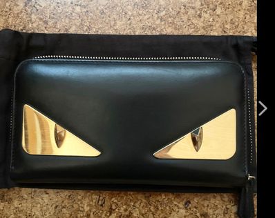 FENDI Ziparound Long Wallet Leather Wallet "Black"