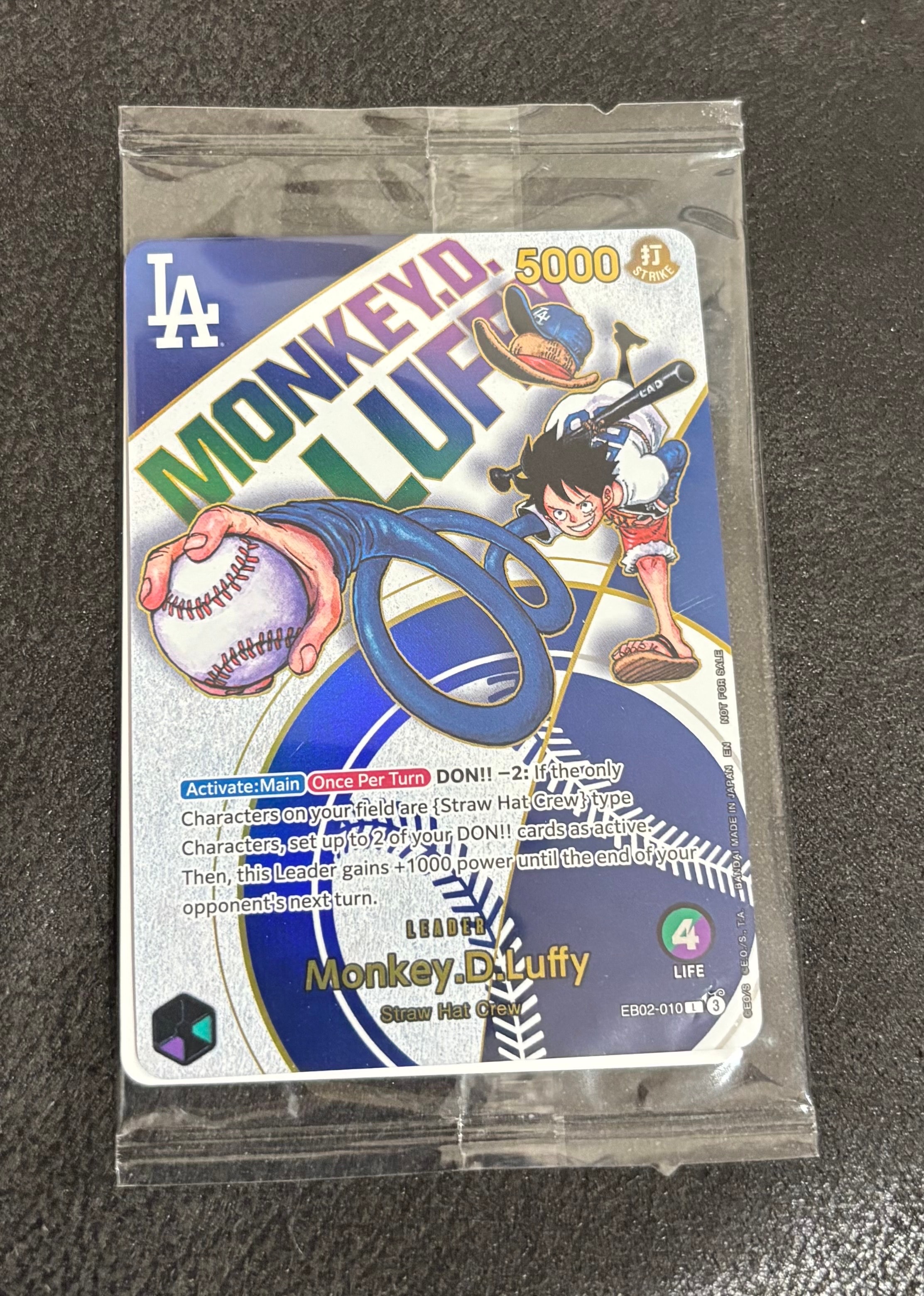 モンキー・D・ルフィ L [EB02-010]【英語版】(プロモーションカード「ワンピースカードゲーム x ロサンゼルスドジャース」)