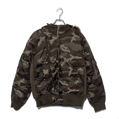 STUSSY N2B MILITARY CAMO FUR DOWN JACKET Brown