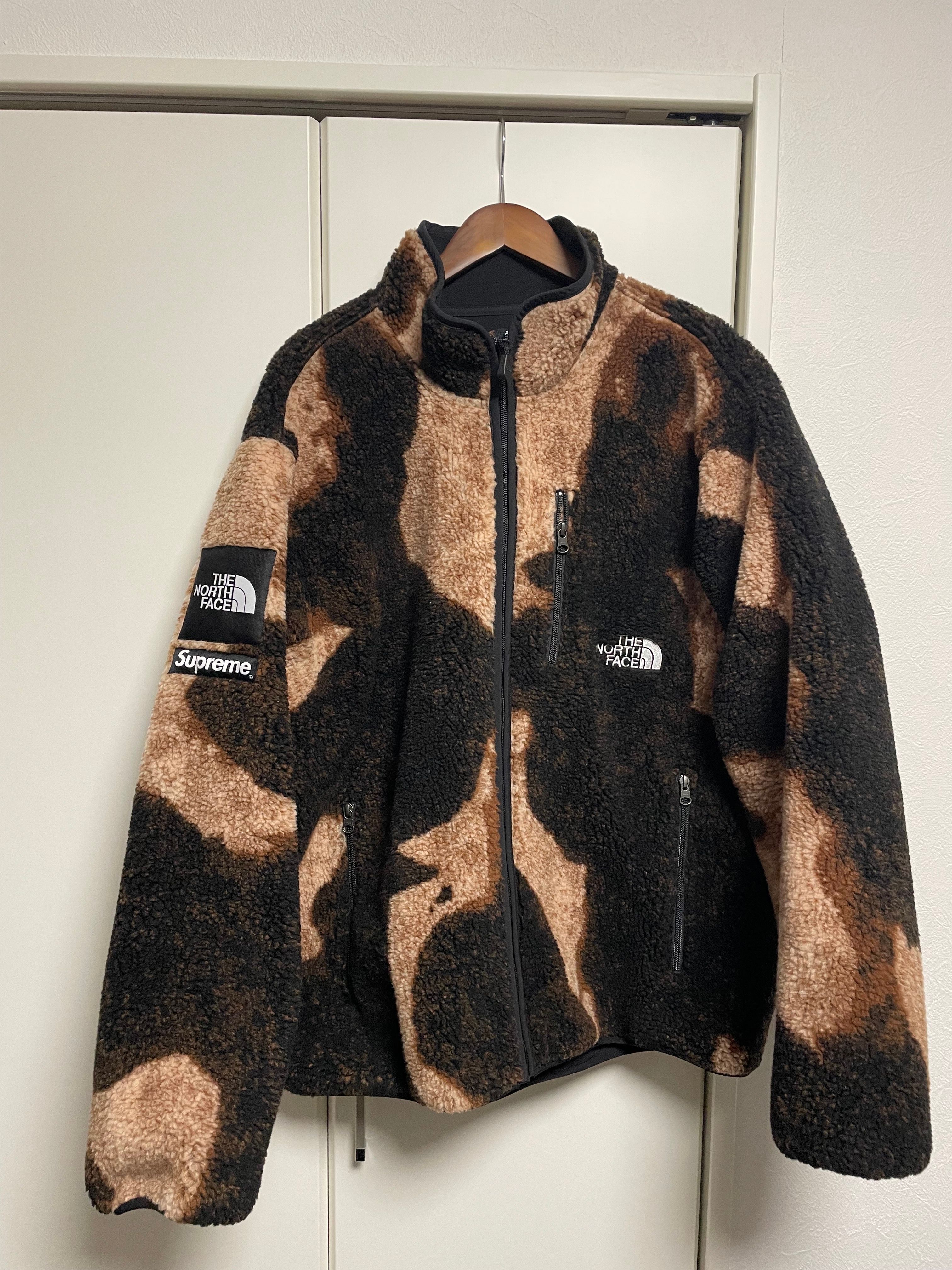 Supreme x The North Face Bleached Denim Print Fleece Jacket "Black"