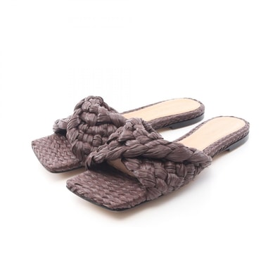 ボッテガヴェネタ BOTTEGA VENETA イントレチャート サンダル 靴 ラフィア レディース ブラウン系 【中古】