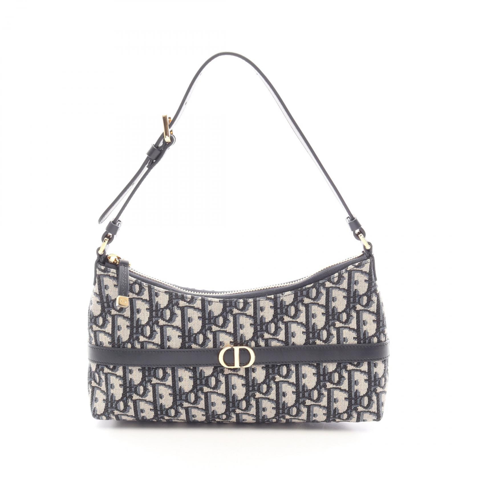 ディオール Dior 30 Montaigne Cigale オブリーク ハンドバッグ バッグ キャンバス レザー レディース ベージュ系 / ネイビー系 S2381UTZQ 【中古】