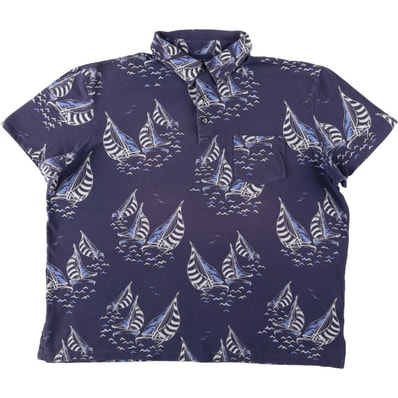 古着 ラルフローレン Ralph Lauren POLO RALPH LAUREN 総柄 半袖 ポロシャツ メンズXL相当/eaa657415