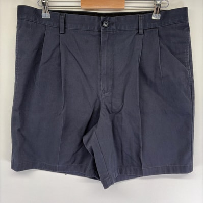 古着 エルエルビーン L.L.Bean パンツ チノパン ハーフパンツ ショート ジッパーフライ ツータック w37 ブラック系 メンズ