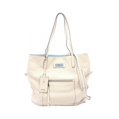 プラダ PRADA GLACE'CALF 2WAY トートバッグ バッグ レザー レディース アイボリー系 1BG182 【中古】