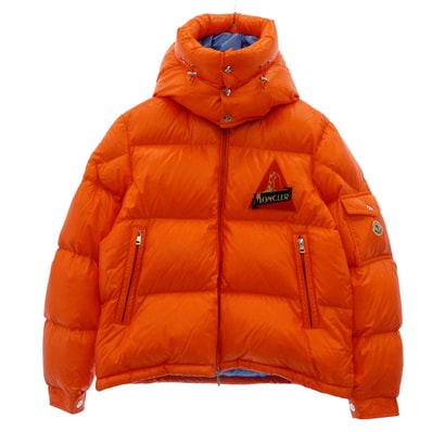 MONCLER モンクレール ダウンジャケット 19AW E20914191005 WILSON ウィルソン フロントロゴパッチ ダウン ジャケット オレンジ系 2【中古】