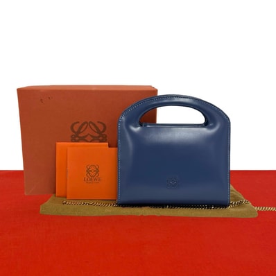 LOEWE ロエベ アナグラム ロゴ レザー ショルダーバッグ ブルー
97757