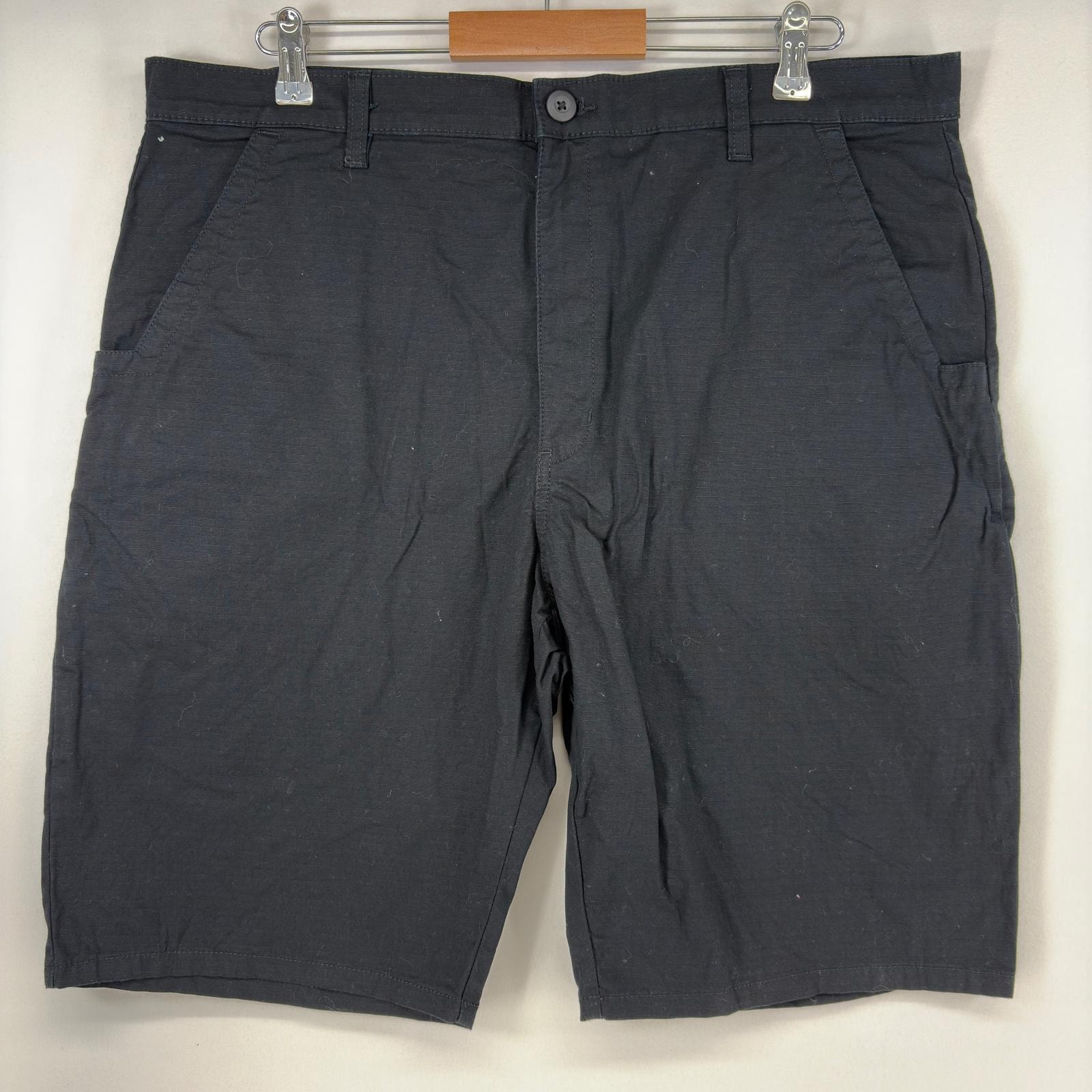 古着 ディッキーズ Dickies ショートパンツ ワーク ジップ ハーフパンツ リップストップ 大きいサイズ w38  ブラック メンズ