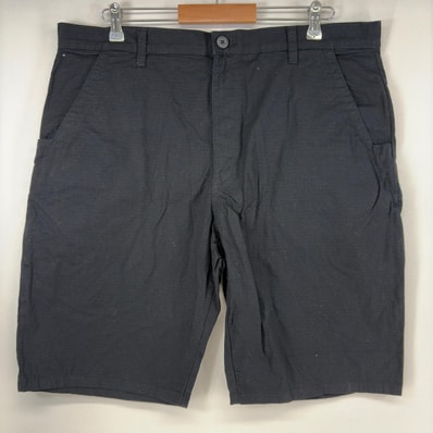 古着 ディッキーズ Dickies ショートパンツ ワーク ジップ ハーフパンツ リップストップ 大きいサイズ w38 ブラック メンズ