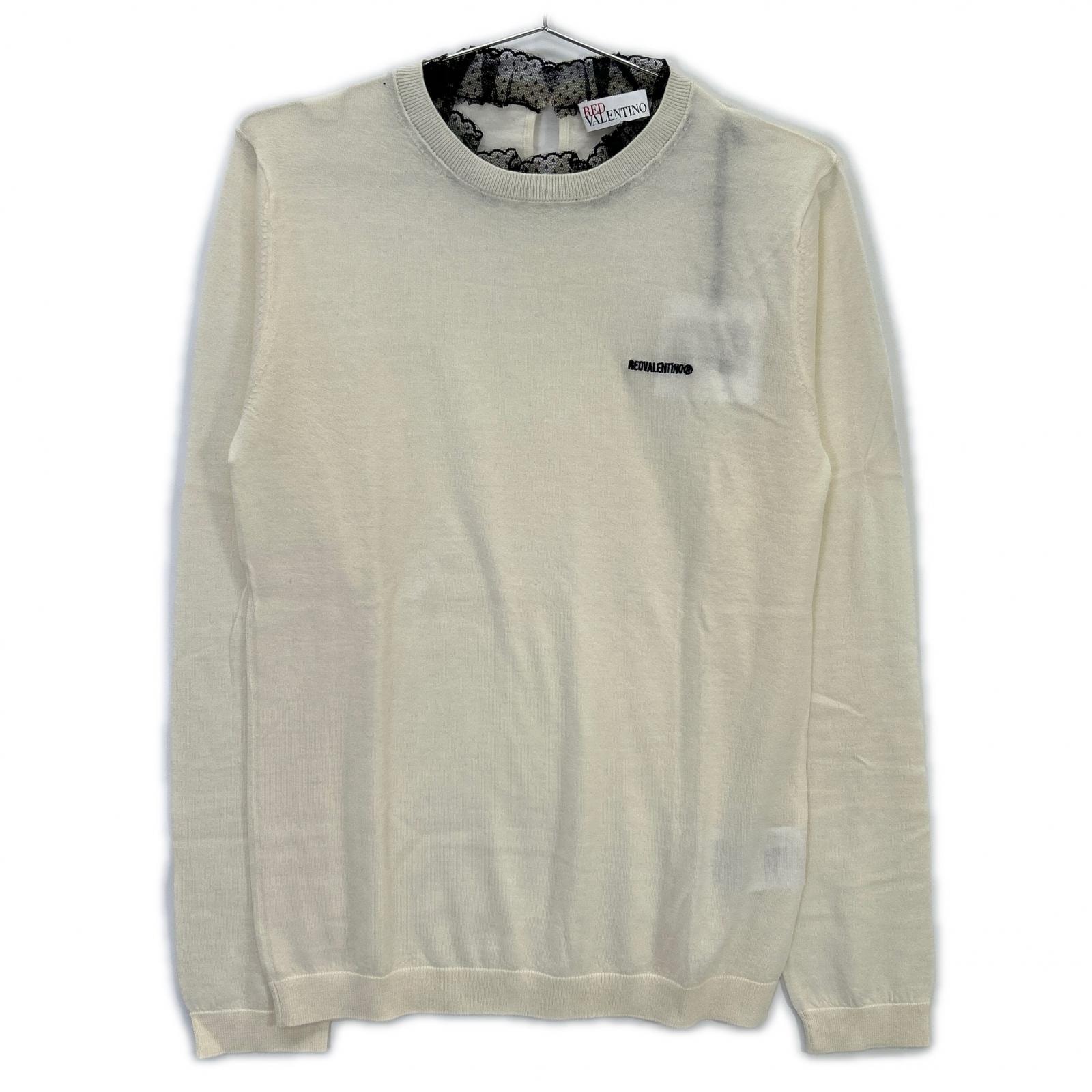 レッドヴァレンチノ XR3KC09J アイボリー ウール×カシミヤ レースカラー ニット M