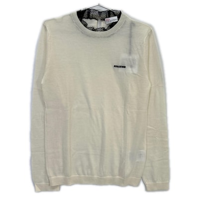 レッドヴァレンチノ XR3KC09J アイボリー ウール×カシミヤ レースカラー ニット M