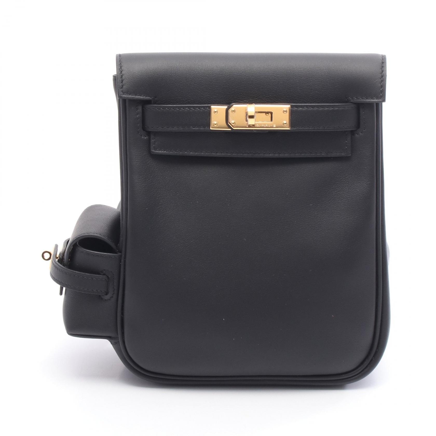 エルメス HERMES ケリージャンプ リュックサック バックパック バッグ レザー カーフ(牛革) ヴォースイフト ヴォースイフト ブラック(エルメス) W刻印(2024年製造) レディース ブラック系 【中古】
