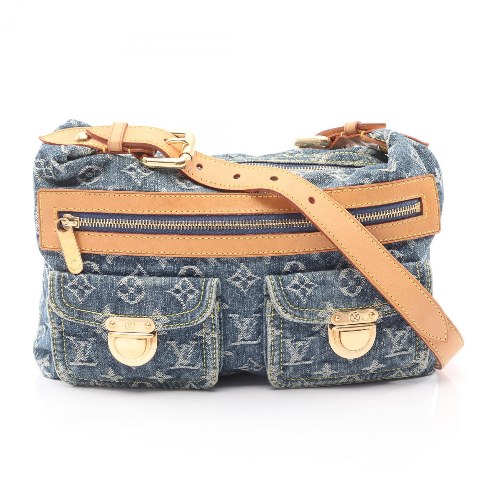 ルイ・ヴィトン LOUIS VUITTON バギーPM ショルダーバッグ バッグ デニム レザー モノグラム・デニム レディース ブルー系 M95049 【中古】