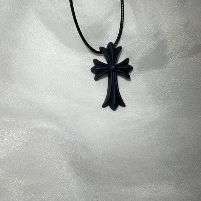 Chrome Hearts Rubber Small CH Cross Silicon Necklace "Black"