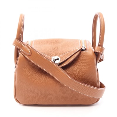 エルメス HERMES リンディ ミニ ショルダーバッグ バッグ レザー トリヨンクレマンス トリヨンクレマンス ゴールド レディース ブラウン系 【中古】