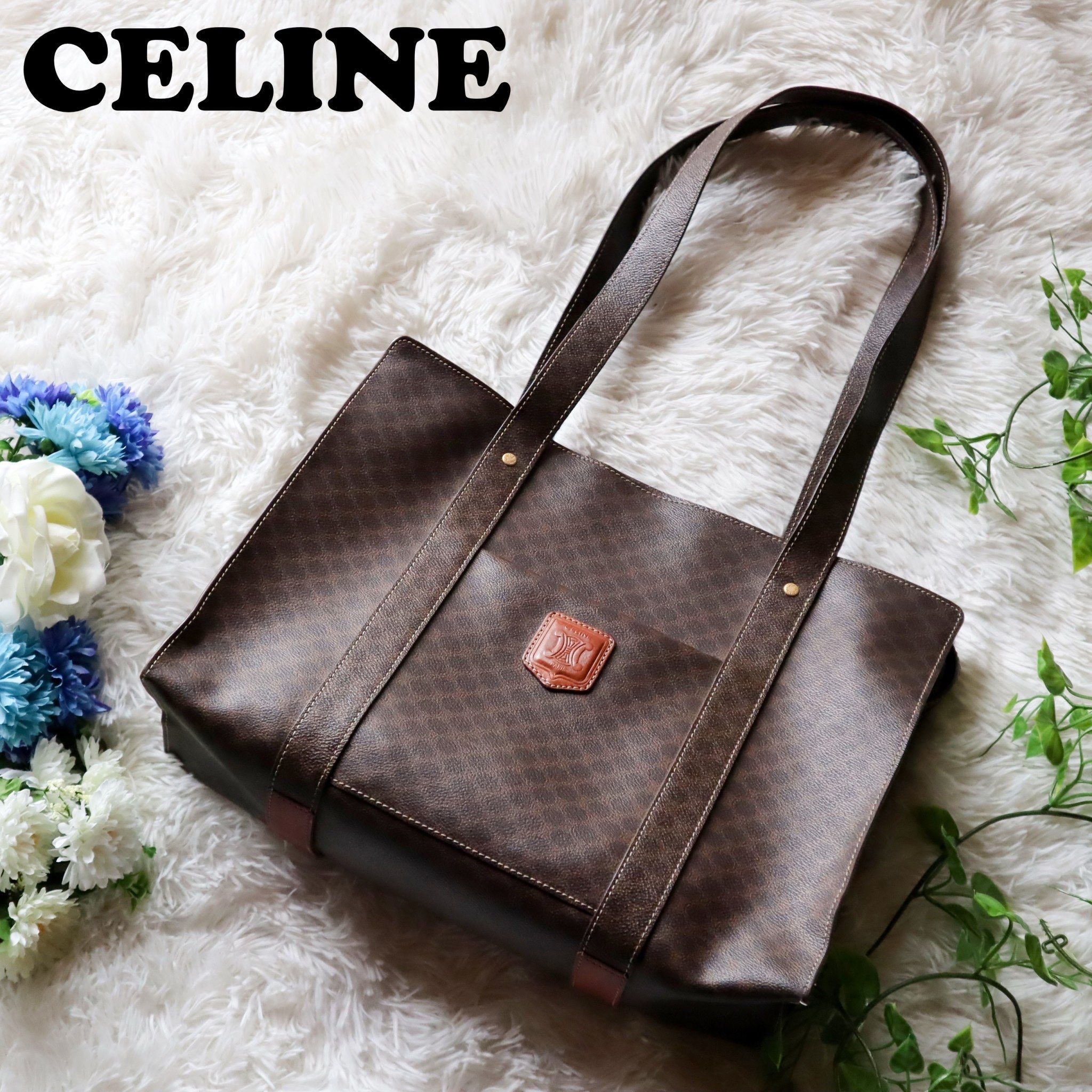 CELINE Macadam PVC Leather Tote Bag "Brown"