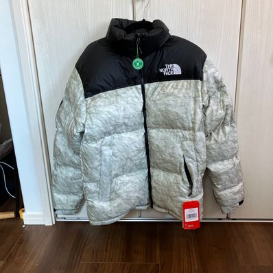 Supreme x The North Face Nuptse Jacket "White Paper Print"