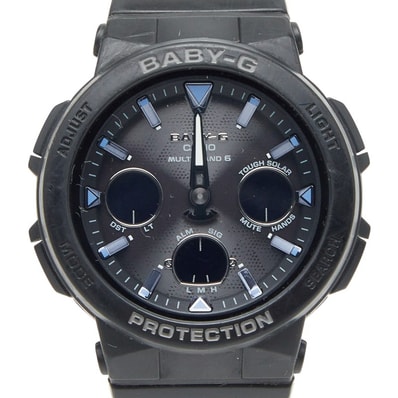 カシオ ビーチトラベラーシリーズ Baby-G 腕時計 BGA-2500-1AJF クオーツ ブラック文字盤 シリコン レディース CASIO 【中古】