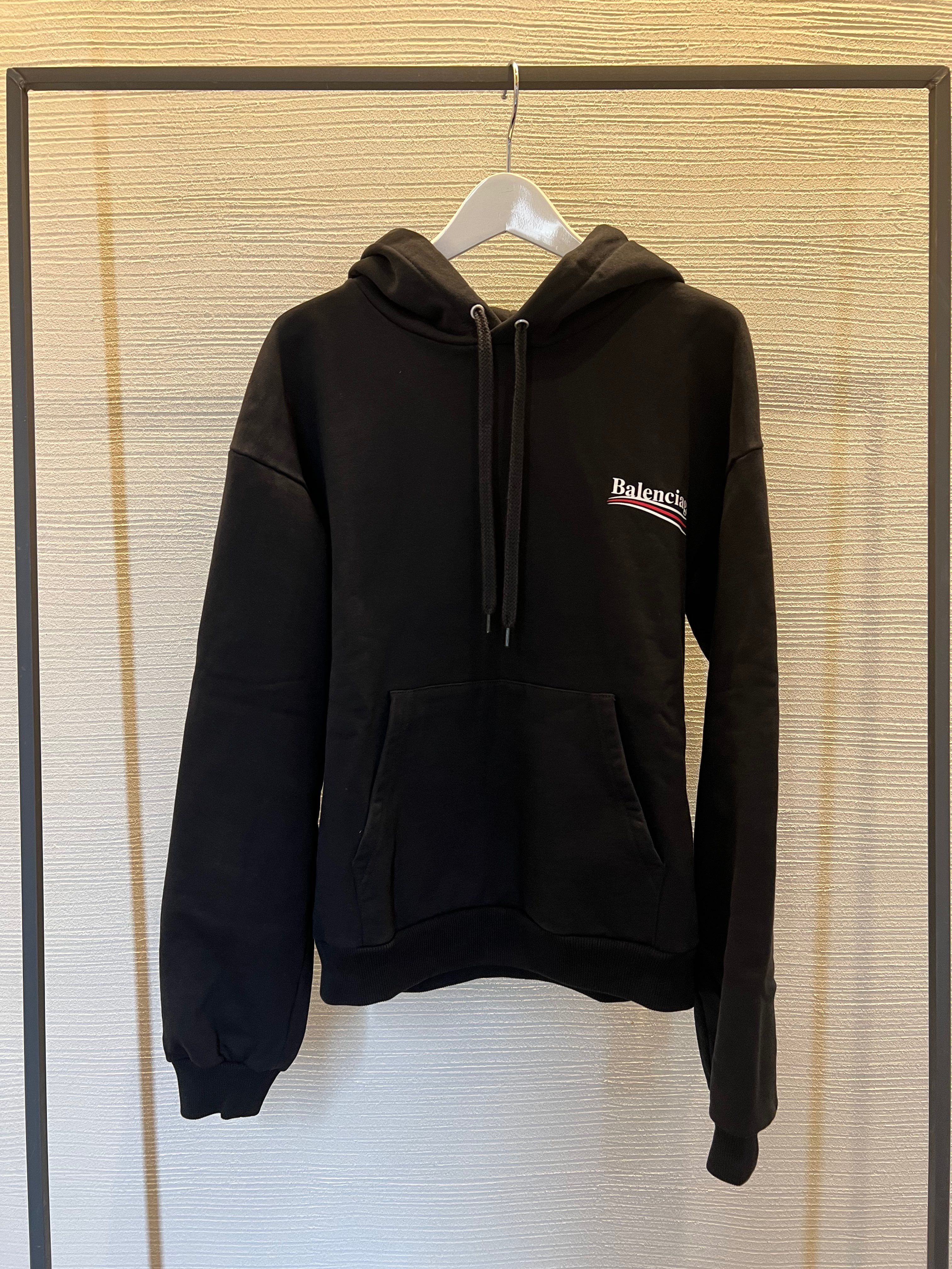 BALENCIAGA Logo Print Hoodie Sweater "Black"