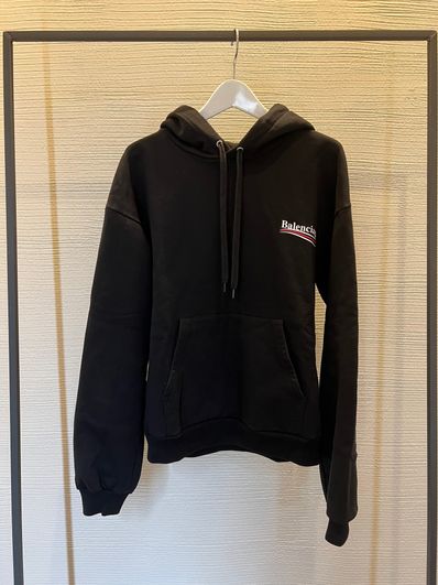 BALENCIAGA Logo Print Hoodie Sweater "Black"