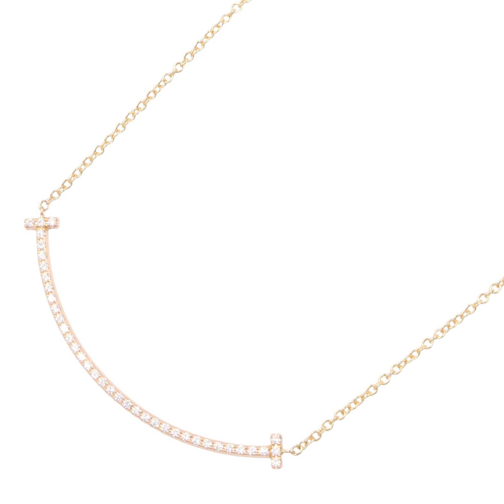 ティファニー TIFFANY&CO Tスマイル スモール ダイヤ ネックレス ネックレス ジュエリー K18PG(ピンクゴールド) ダイヤモンド レディース ゴールド系 / クリア系 【中古】