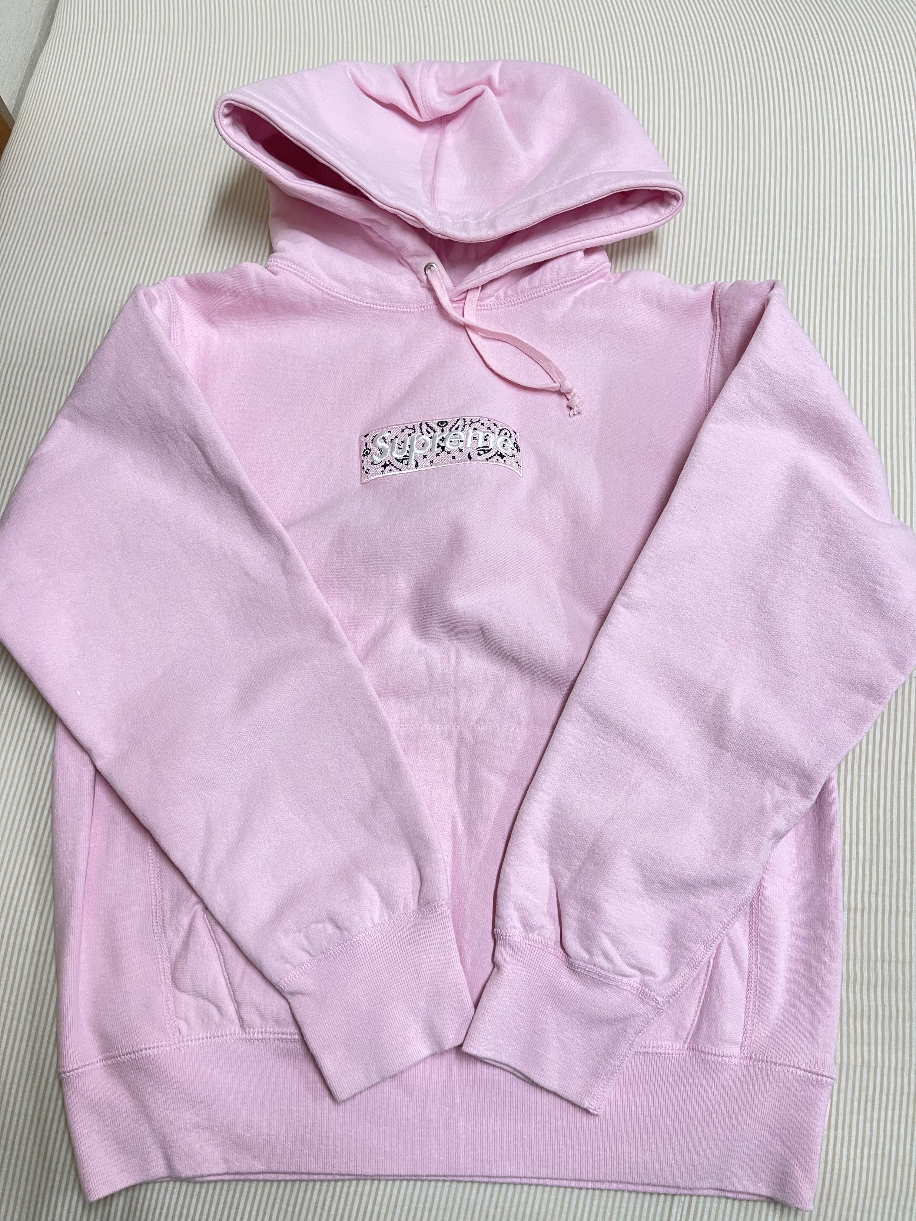 Supreme Bandana Box Logo Hooded Sweatshirt "Pink"