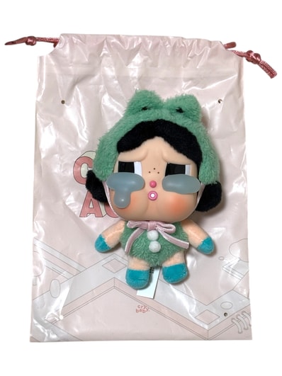 POP MART CRYBABY Crying Again Series Face Plush WHAT A FROG