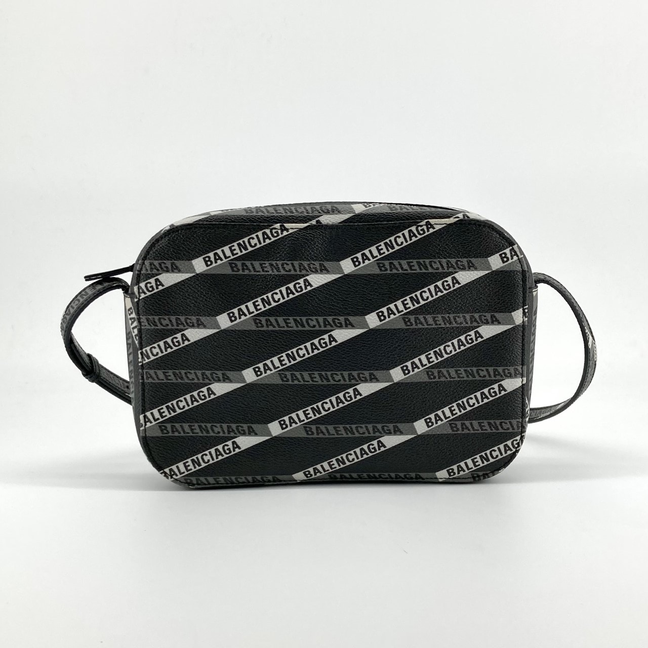 BALENCIAGA(バレンシアガ) エブリデイ カメラバッグ レザー シルバー金具 552370 ショルダーバッグ ブラック×グレー×ホワイト