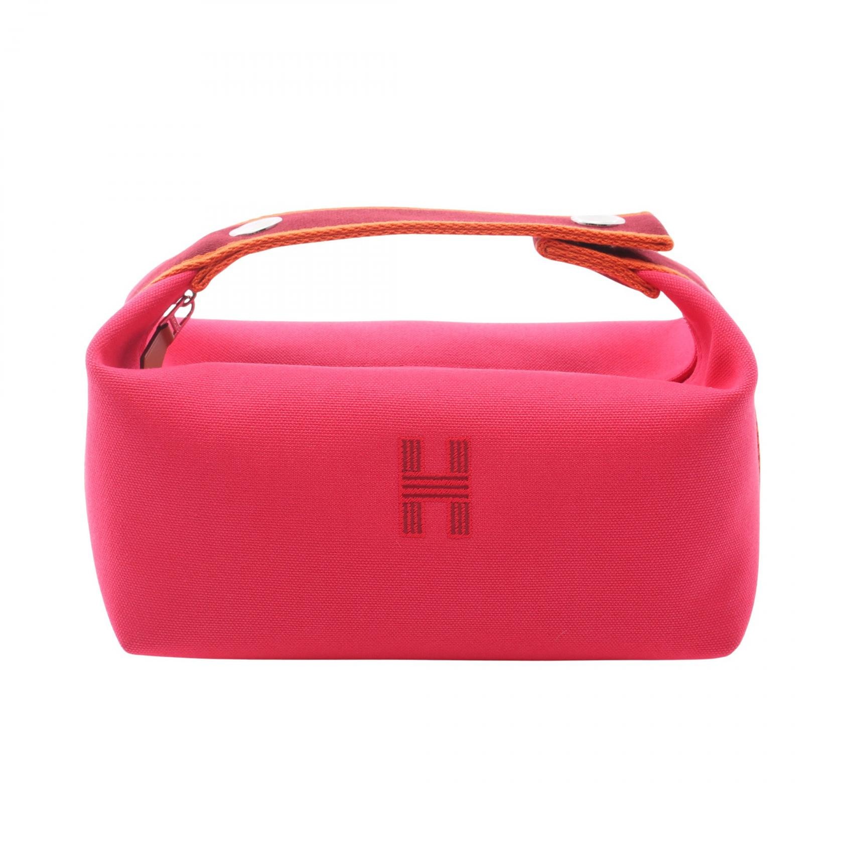 エルメス HERMES ブリッドアブラックPM ハンドバッグ バッグ キャンバス ハイビスカス レディース ピンク系 / ボルドー系 / オレンジ系 H104222M 04 【中古】
