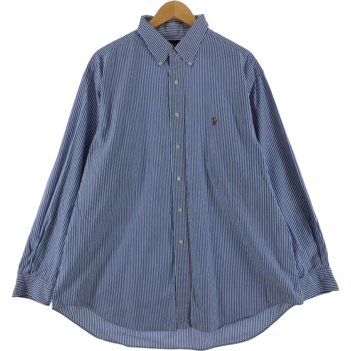 古着 ラルフローレン Ralph Lauren YARMOUTH 長袖 ボタンダウンストライプシャツ メンズXL相当/eaa525623