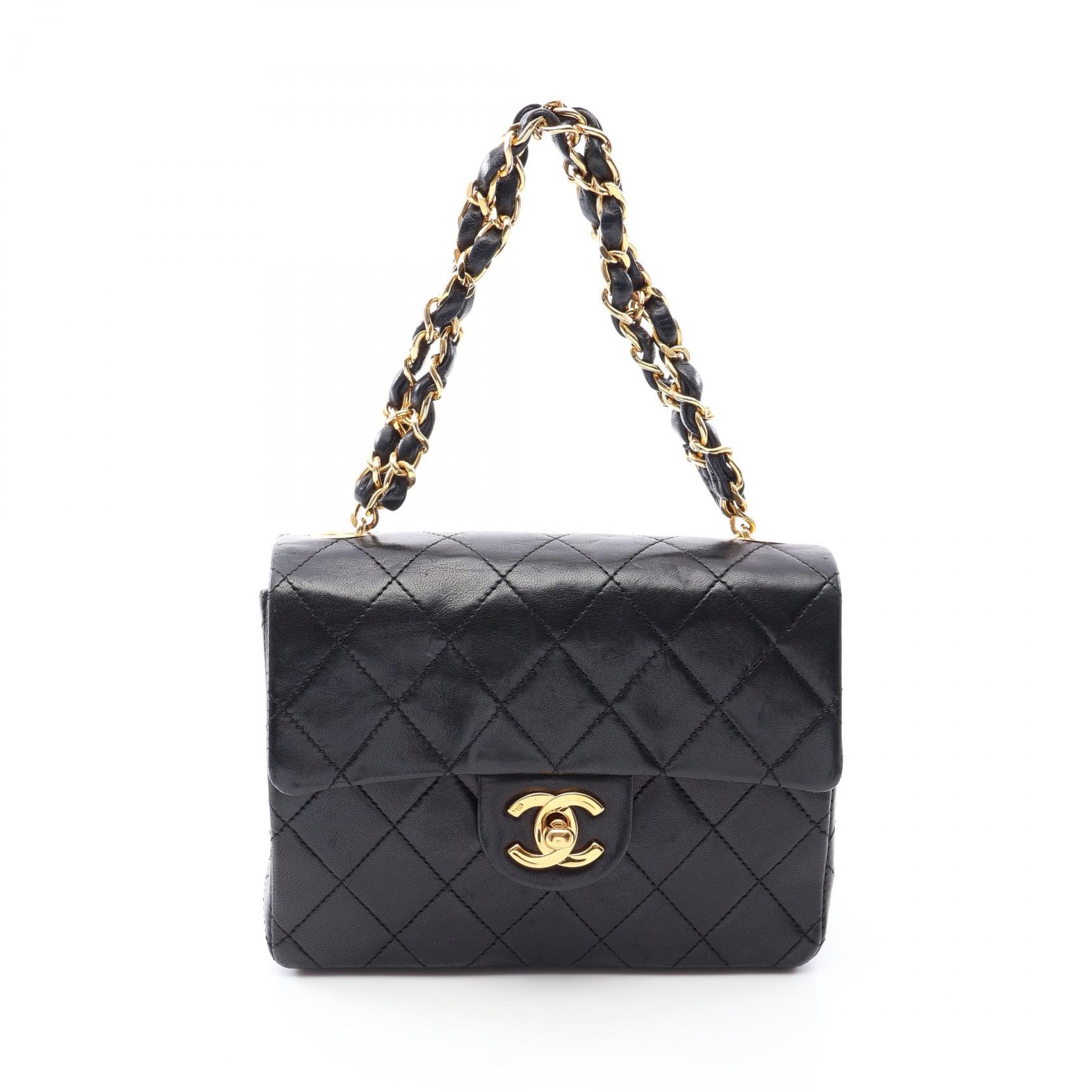 シャネル CHANEL ミニマトラッセ ハンドバッグ バッグ ラムスキン(羊革) レディース ブラック系 【中古】