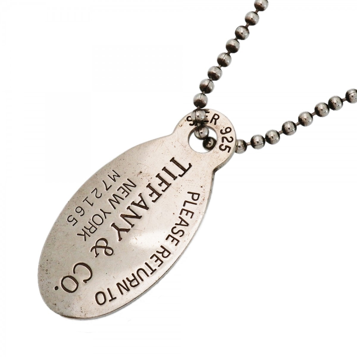 【6jdb0063-k】ティファニー ネックレス リターントゥ/ボールチェーン オーバル シルバー925【中古】レディース