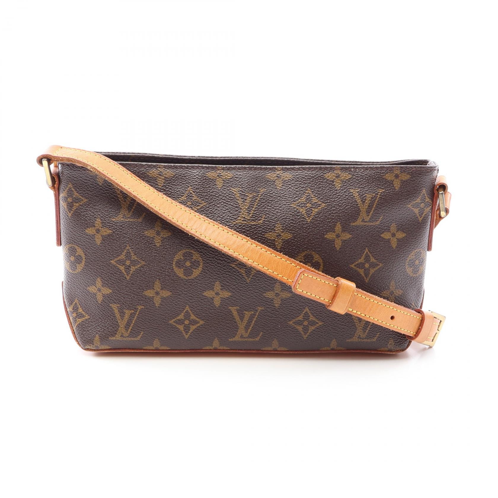 ルイ・ヴィトン LOUIS VUITTON トロター モノグラム ショルダーバッグ バッグ PVCコーティングキャンバス レザー レディース ブラウン系 M51240 【中古】