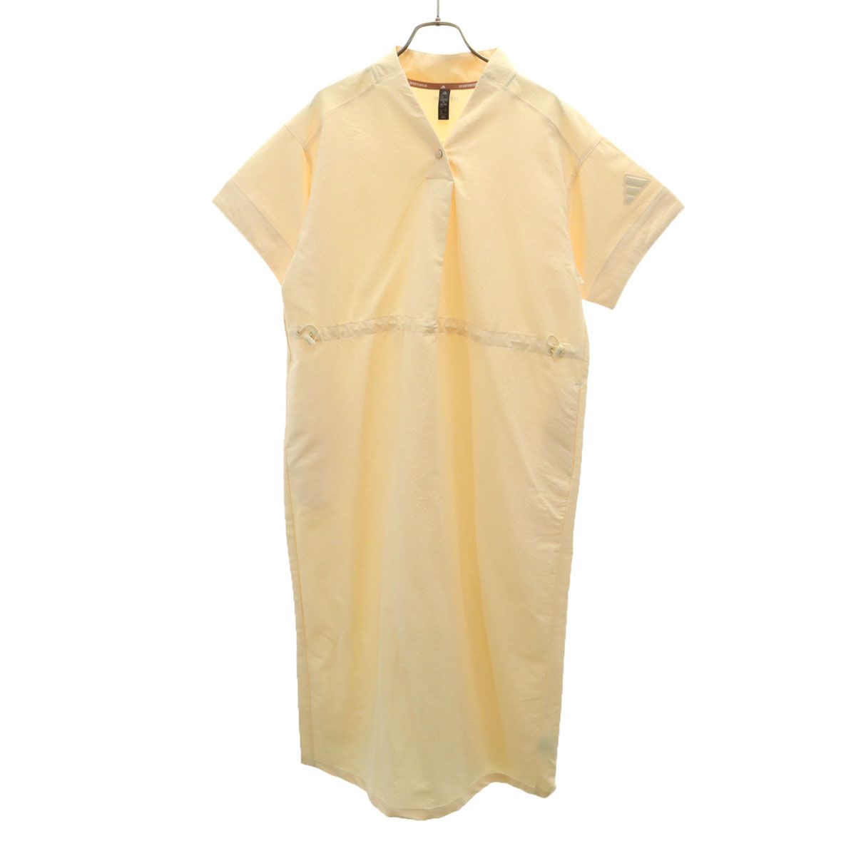 adidas アディダス 半袖 ロングワンピース S イエロー SPORTSWEAR