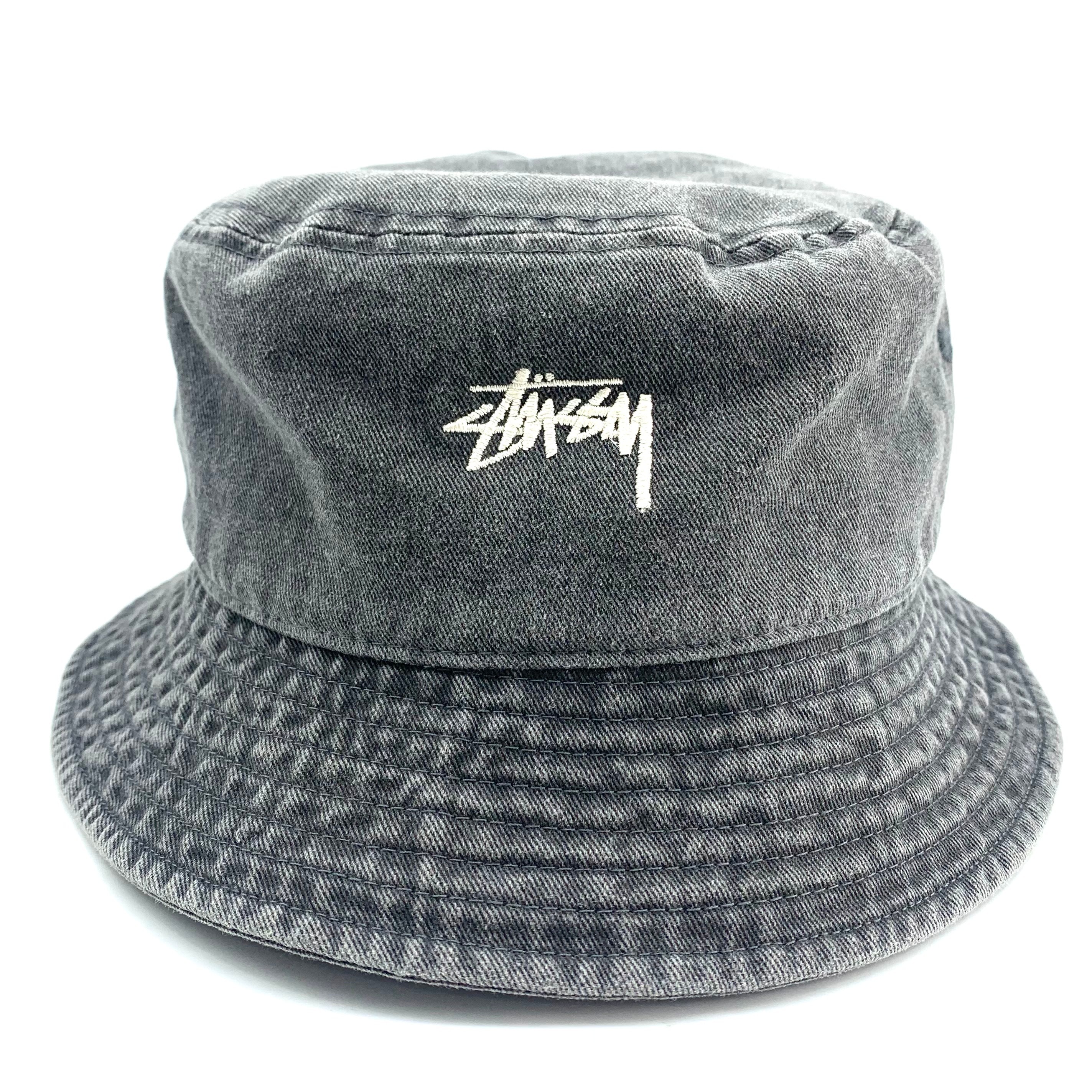 STUSSY Washed Stock Bucket Hat Grey