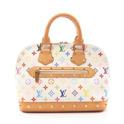 ルイ・ヴィトン LOUIS VUITTON アルマPM ハンドバッグ バッグ PVCコーティングキャンバス レザー モノグラム・マルチカラー ブロン レディース ホワイト系 M40443 【中古】