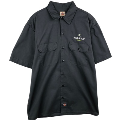 古着 ディッキーズ Dickies 半袖 ワークシャツ ボックスシャツ メンズL相当/eaa634551